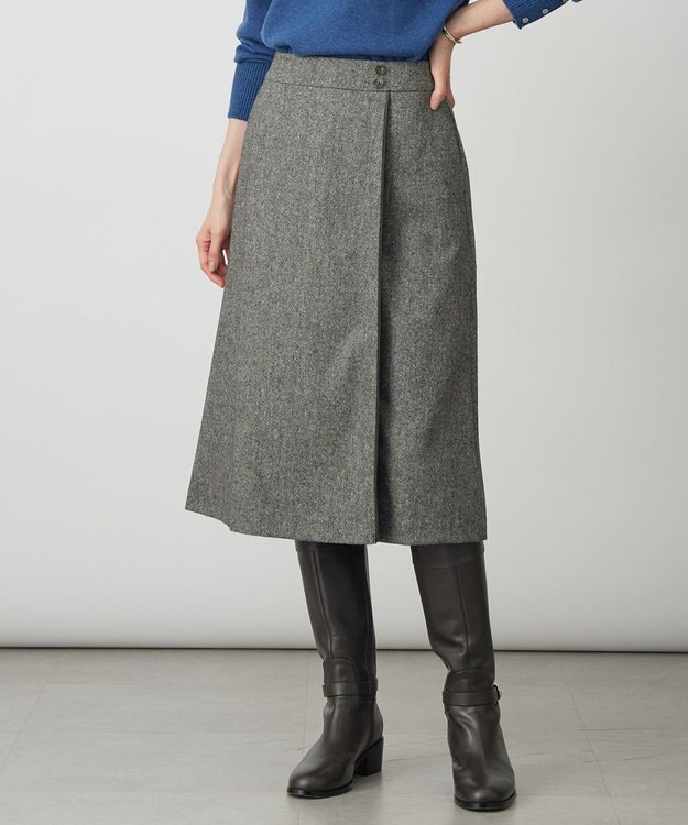 J.PRESS LADIES L ラメツイード スカート グレー系