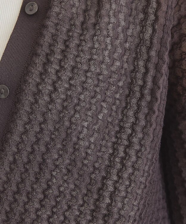 AMERICAN HOLIC 【前後2WAY】透かし編みニットカーディガン Brown