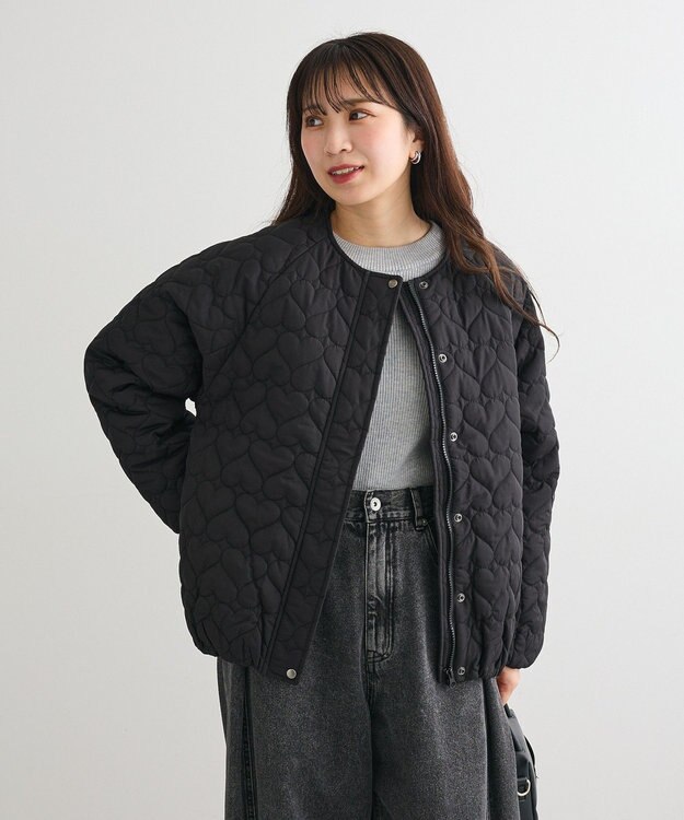 Green Parks ・ｓｗｉｎｇ　ｂｙ　ハートキルトコクーンブルゾン Black