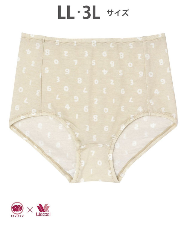 ワコール／睡眠科学 【ショーツ】　SOU・SOU（R）　ベア天竺素材　YBX636とペア　睡眠科学／ワコール　YPX636 ベージュ