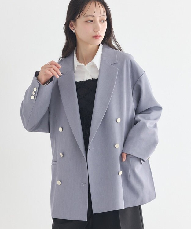 earth music&ecology ダブルジャケット Light Gray