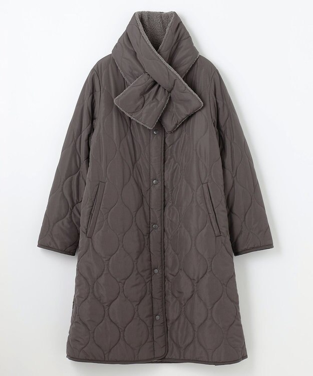 ANY L 【マフラー付き】キルトリバーシブルコート モカ