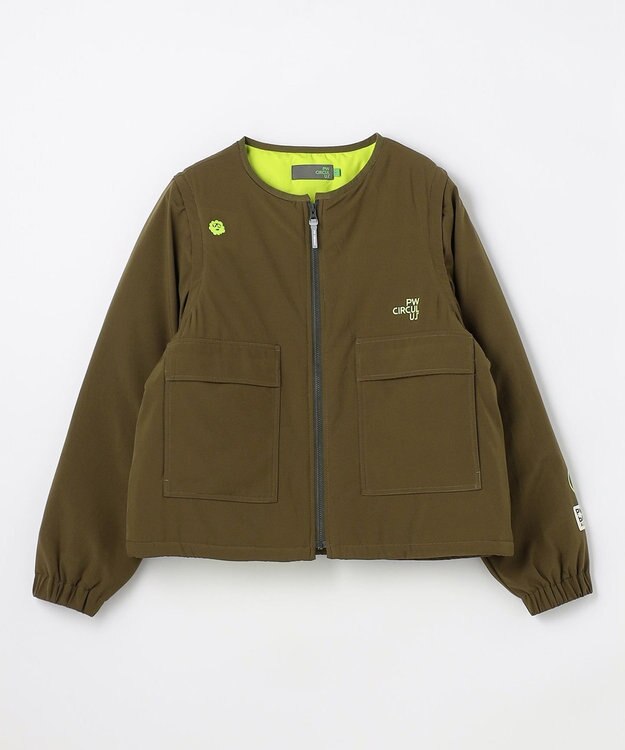 PW CIRCULUS 【撥水加工 / ストレッチ】【WOMEN】デタッチャブルキルティング中綿ブルゾン ゴルフウェア レディース カーキ系