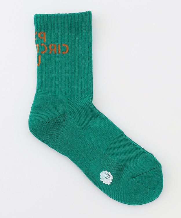 PW CIRCULUS 【WOMEN】【土踏まずをサポート】ロゴ ミドルソックス グリーン