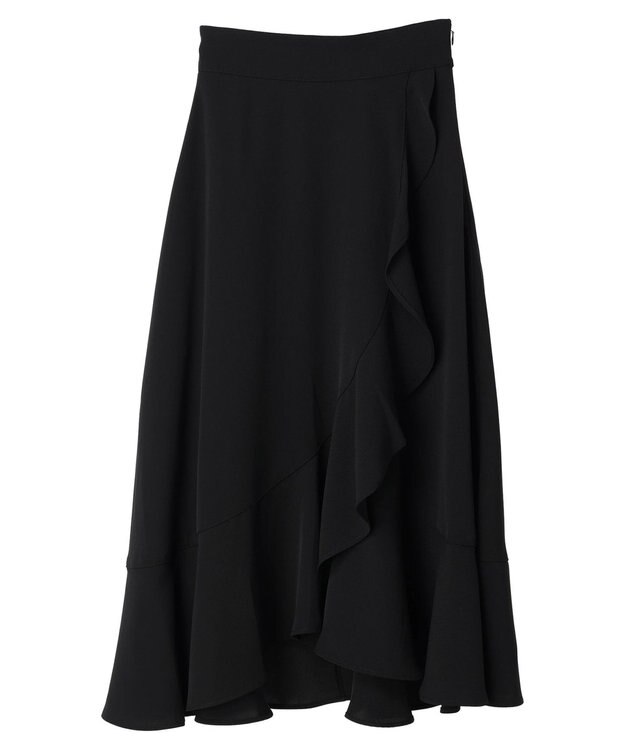 earth music&ecology ラッフルフリルイレヘムスカート Black