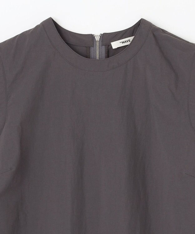 NAVE 【ReNAVE・洗える/撥水加工/接触冷感/UVケア/セットアップ】ナイロンタスラン ノースリブラウス グレー系