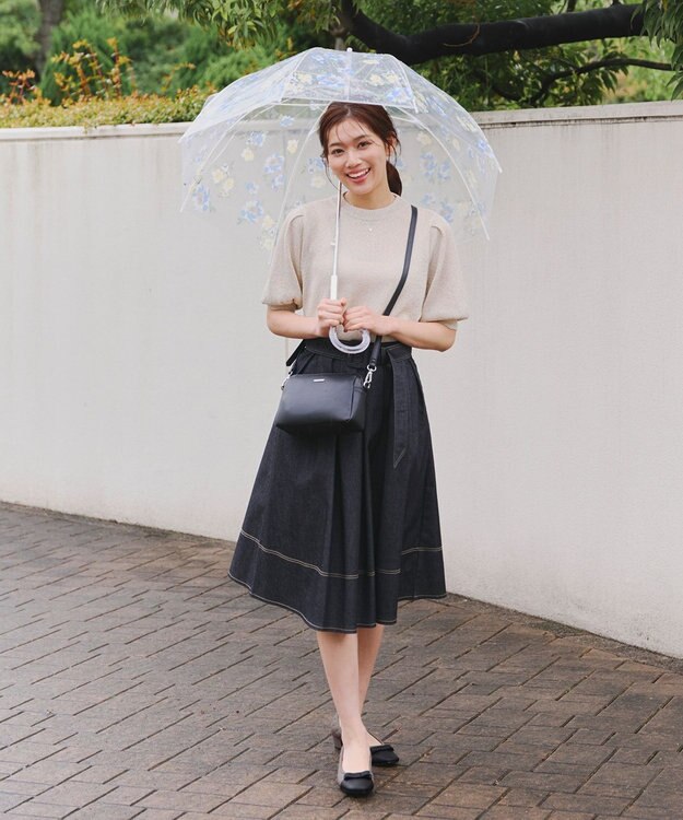 Tiaclasse 【安田美沙子さん着用・撥水】リボンキルティングパンプス　レインシューズ モカ