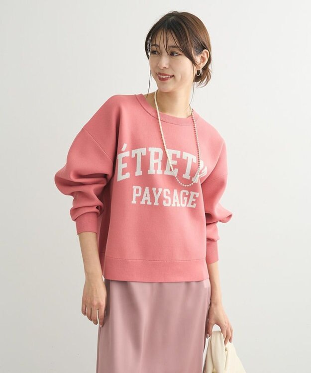 Green Parks ロゴラメニットプルオーバー Pink