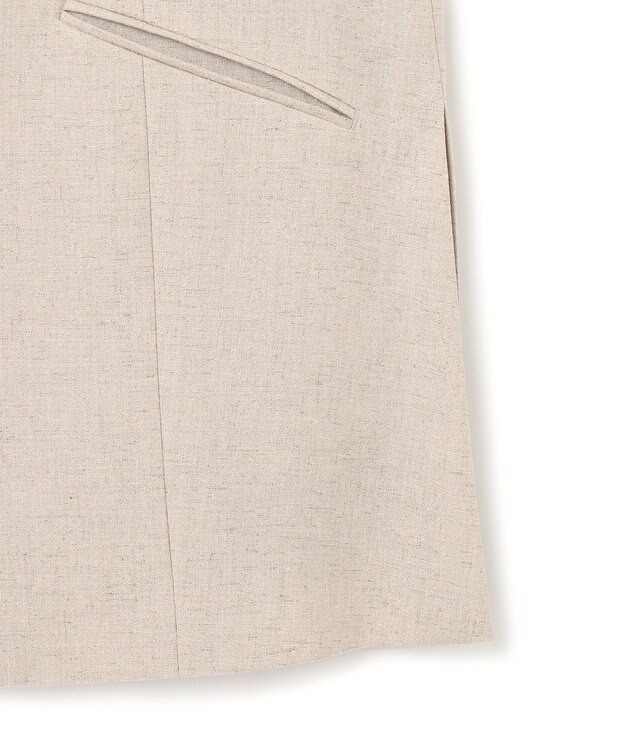 BEIGE， 【洗える】CAROLE / リネンライクノースリーブジレジャケット Sand