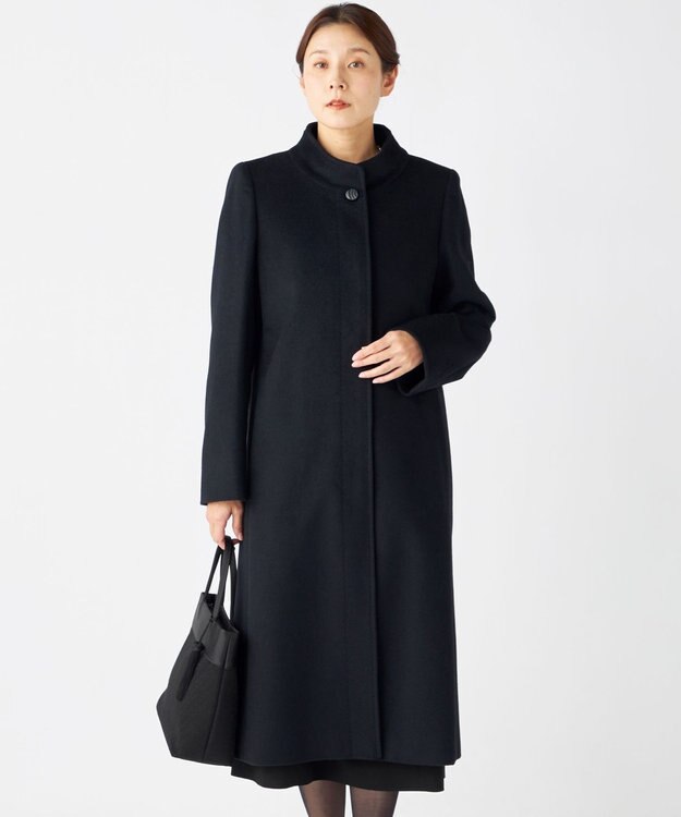 自由区 FORMAL スーパー１１０ジロンラム ロングコート ブラック系