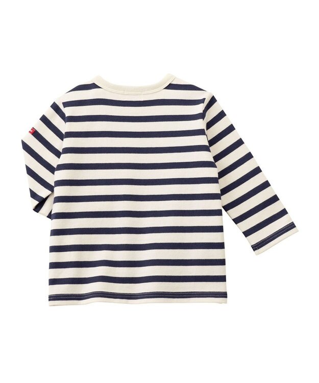 MIKI HOUSE HOT BISCUITS ボーダー柄長袖Tシャツ＆ベビースパッツギフトセット【BOX付き】 紺