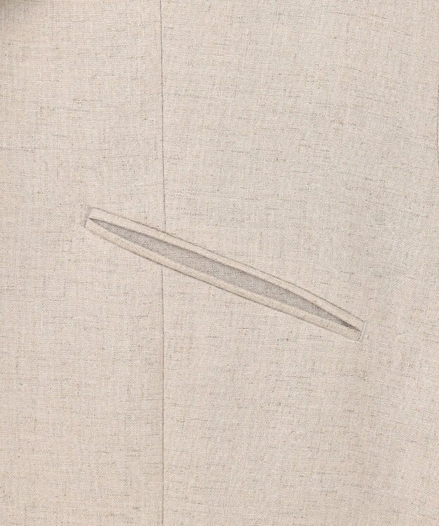 BEIGE， 【洗える】CAROLE / リネンライクノースリーブジレジャケット Sand