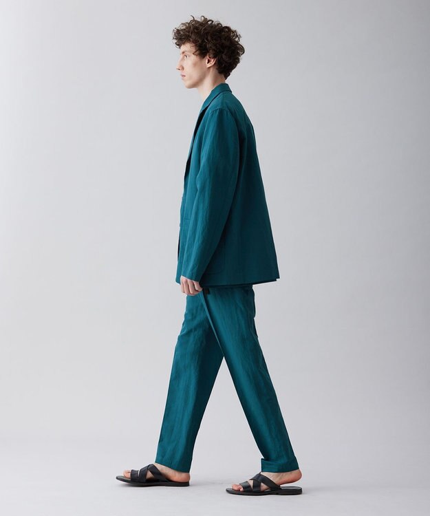 UNFILO MENS ライトリネン テーパードパンツ [23年春夏商品] ダークグリーン