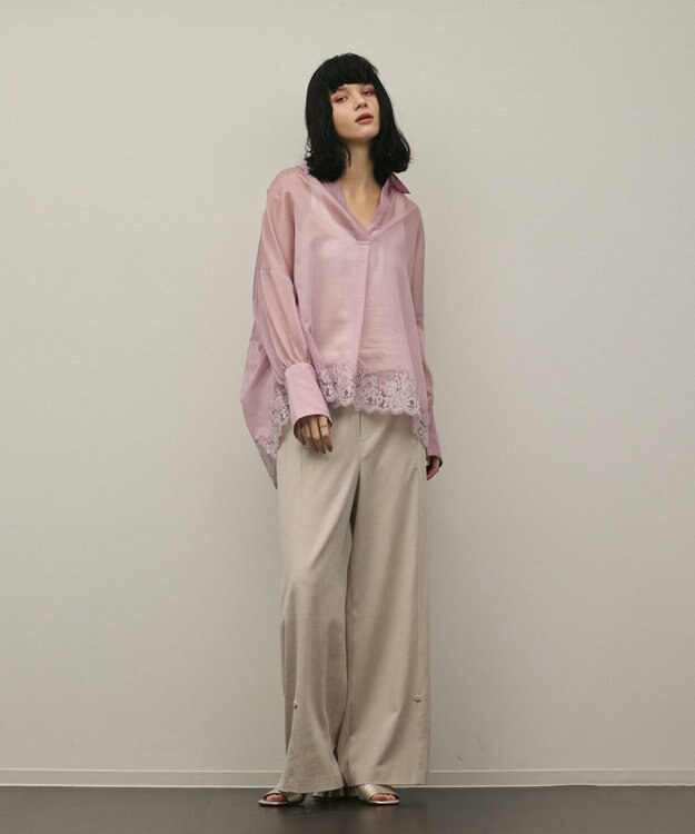 GRACE CONTINENTAL シアースキッパートップ ピンク