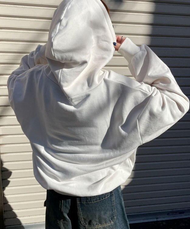 WEGO ロゴビッグプルパーカー ホワイトアイボリー