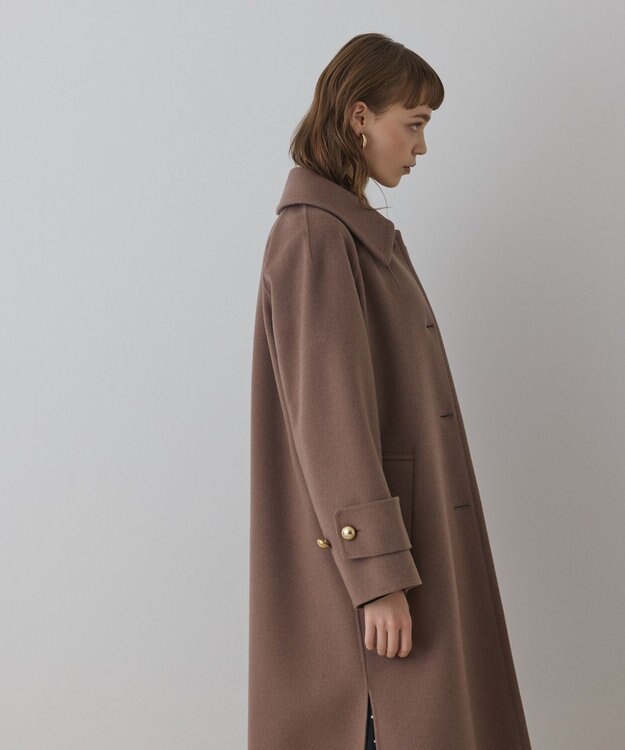 GRACE CONTINENTAL ウールカシミヤリバーコート ブラウン