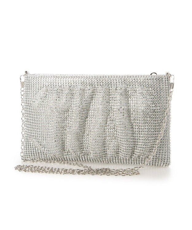 UNBILLION カシュカシュ cachecache / メタリックビーズスクエアミニショルダー シルバー