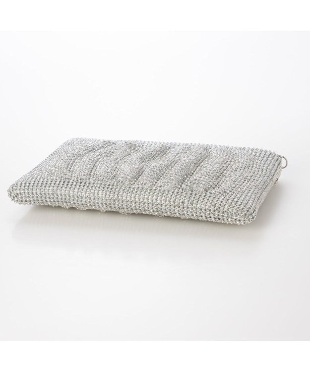 UNBILLION カシュカシュ cachecache / メタリックビーズスクエアミニショルダー シルバー