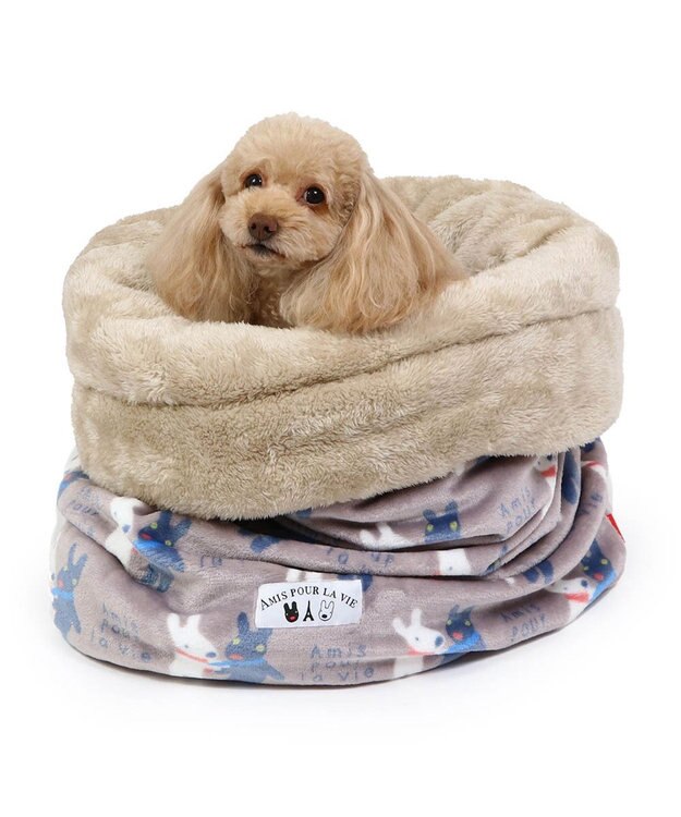 PET PARADISE リサとガスパール  遠赤外線 筒型寝袋《であい柄》 42×70cm であい柄