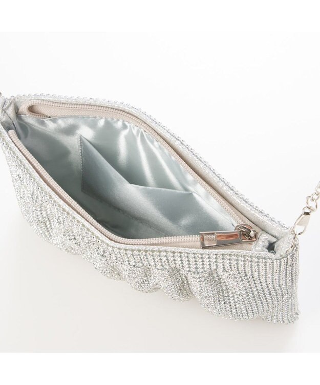 UNBILLION カシュカシュ cachecache / メタリックビーズスクエアミニショルダー シルバー