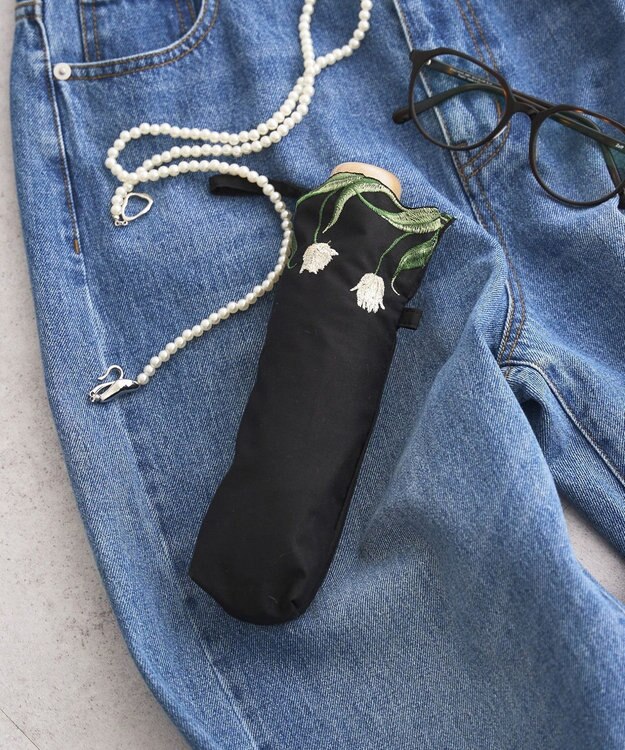 YECCA VECCA 【because】チューリップ刺繍ミニ Black