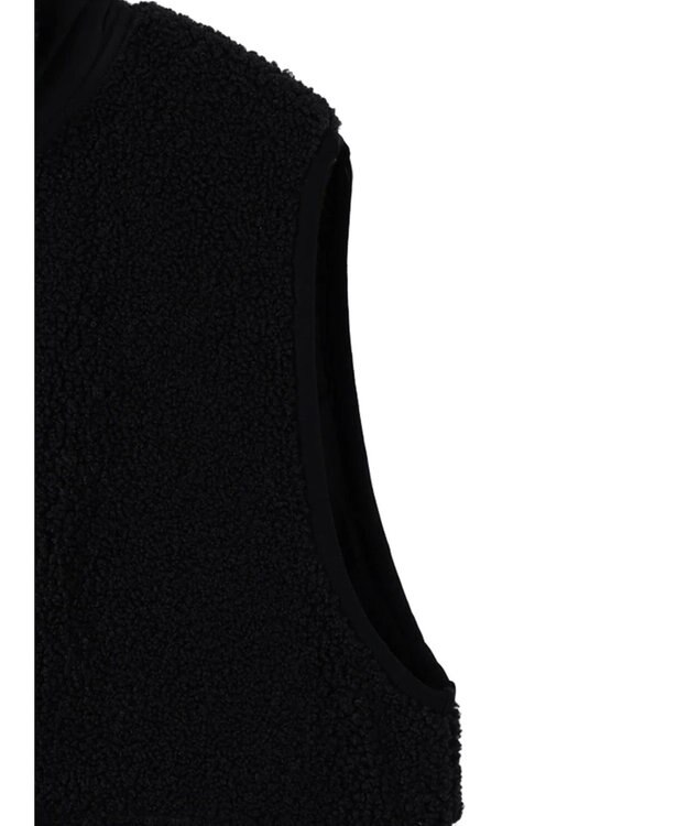 Green Parks ボアミドル丈ベスト Black