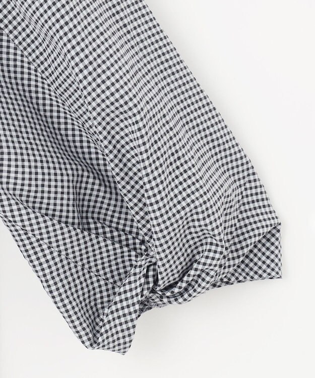 J.PRESS LADIES 【洗える】バイカラーギンガム&ストライプ ブラウス ネイビー系3