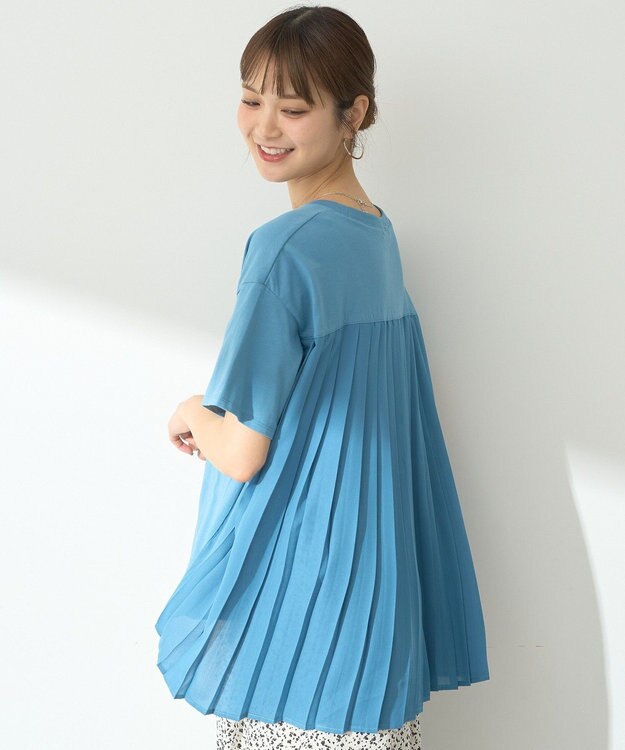 earth music&ecology バックプリーツドッキングチュニック Blue
