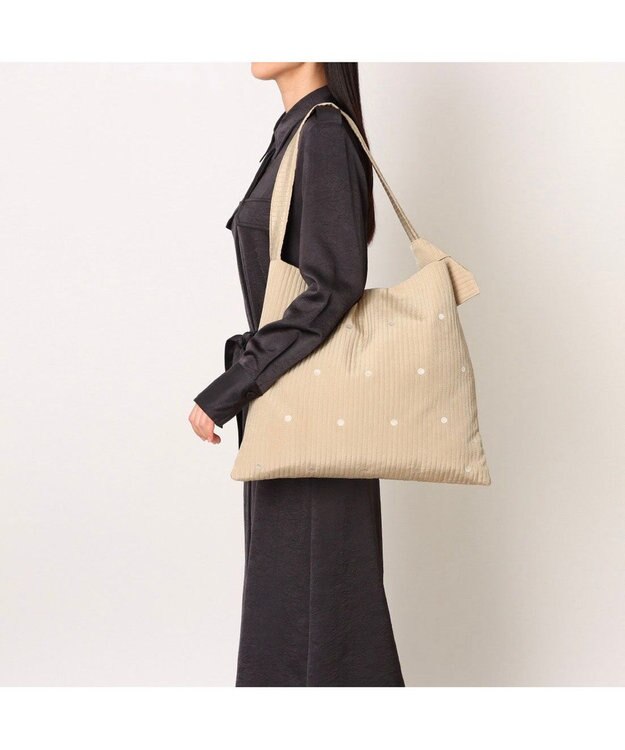 UNBILLION カシュカシュ cachecache / ラインドットワンショルダートート ベージュ