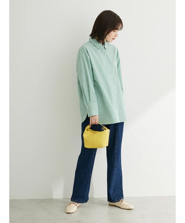 Green Parks ・ＥＬＥＮＣＡＲＥ　ＤＵＥ　パールボタンシャツチュニック Green