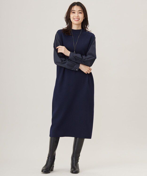 J.PRESS LADIES マーブルノーズ ネックレス ネイビー系