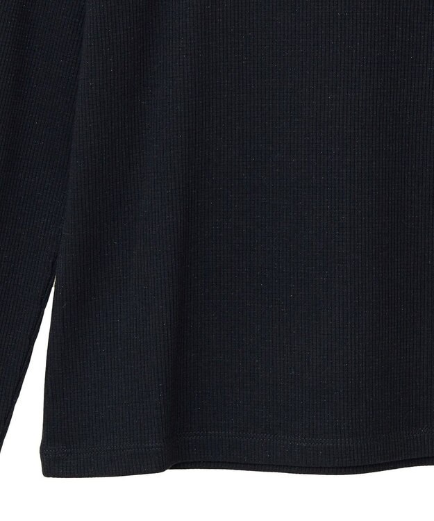 earth music&ecology ラメテレコハイネックプルオーバー Black