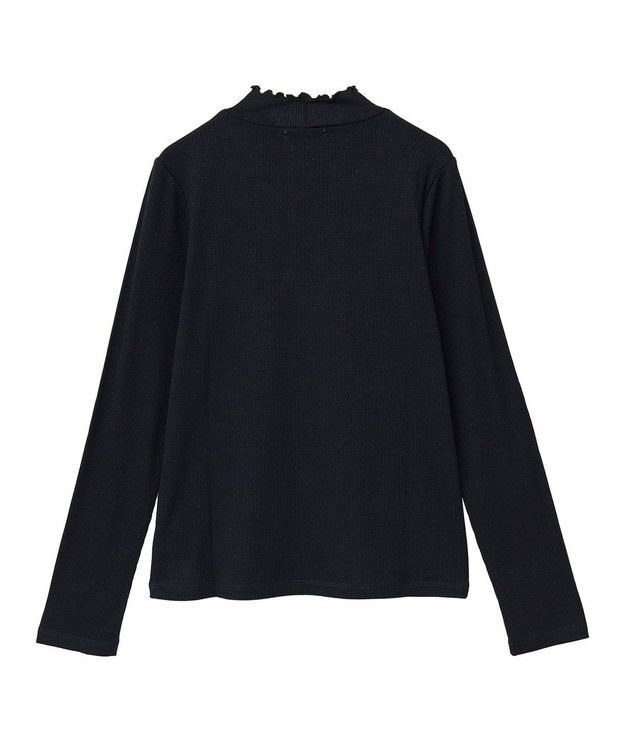 earth music&ecology ラメテレコハイネックプルオーバー Black