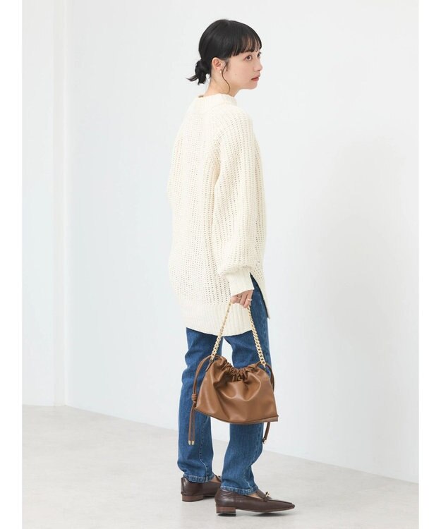 earth music&ecology マットモール片畦チュニック Ivory