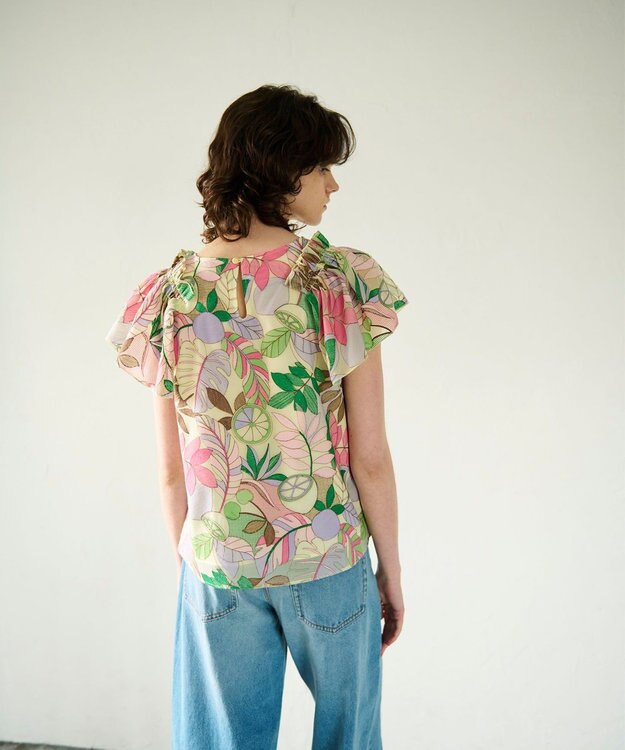 GRACE CONTINENTAL フルーツ刺繍トップ イエロー