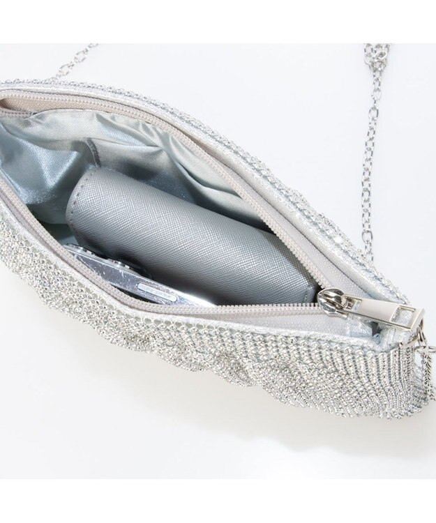 UNBILLION カシュカシュ cachecache / メタリックビーズスクエアミニショルダー シルバー