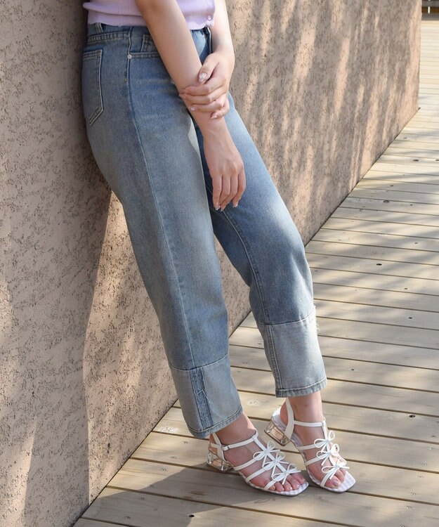 Bridget Birkin 【Bridget Birkin】ギンガムチェックリボンサンダル アイボリーエナメル