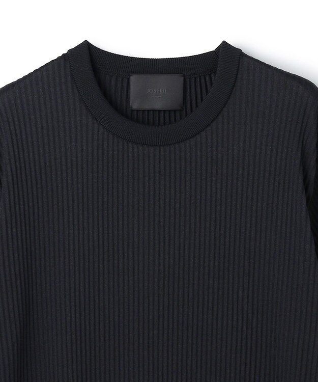 JOSEPH HOMME 【HIGH GRADE LINE】アーバンプリーツ　クルーネック半袖ニット ブラック系