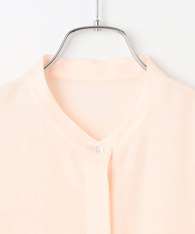 #Newans 【洗える】ダブルフリルヘムシアーシャツ シアーピンク