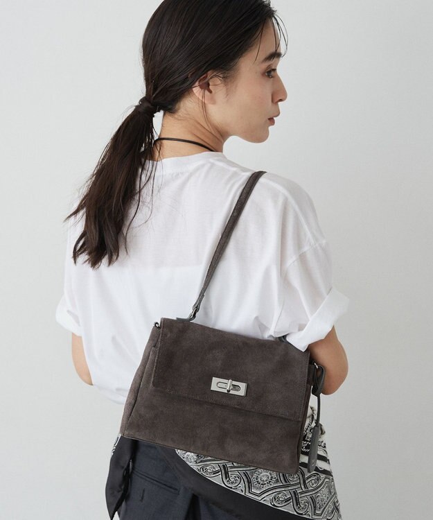 russet スエードフラップミニトートバッグ(CE-1722-WEB) Gray