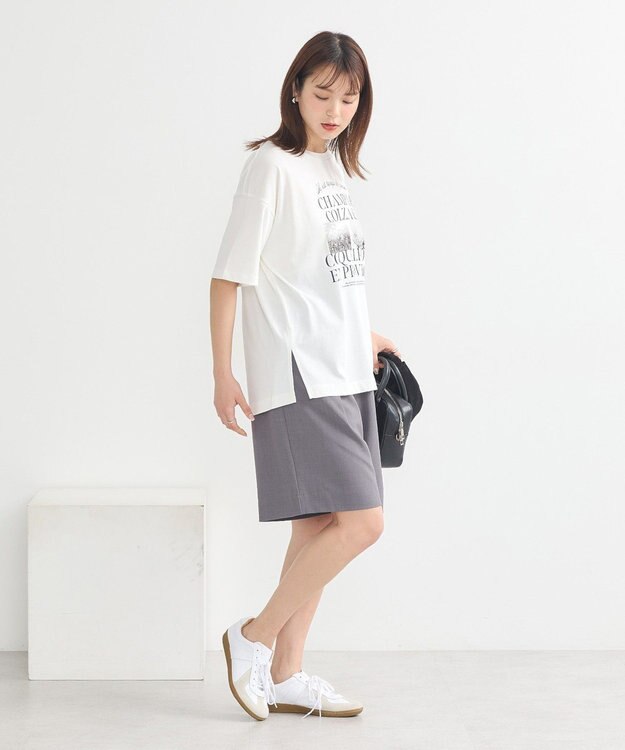 earth music&ecology ＰｈｏｔｏスリットＴ Off White