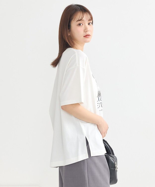 earth music&ecology ＰｈｏｔｏスリットＴ Off White