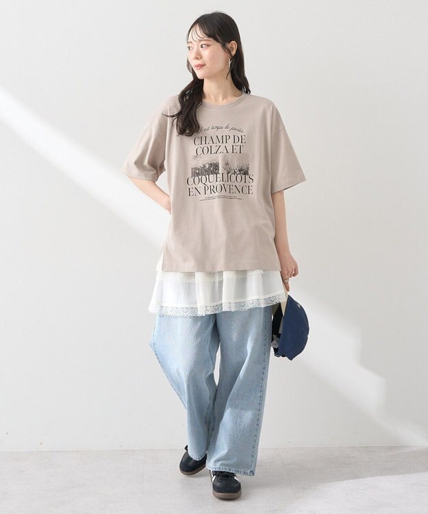 earth music&ecology ＰｈｏｔｏスリットＴ Beige