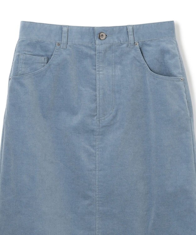 UNFILO ストレッチコーデュロイ Iラインスカート サックス