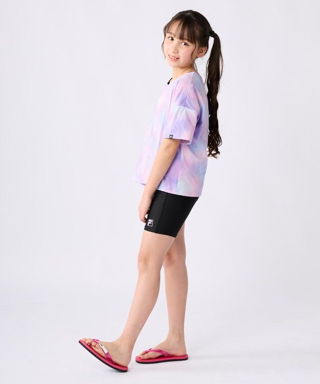 OP／FILA 【FILA】スクール水着 水陸両用Tシャツ付き 捲れ防止タンキニ パープル