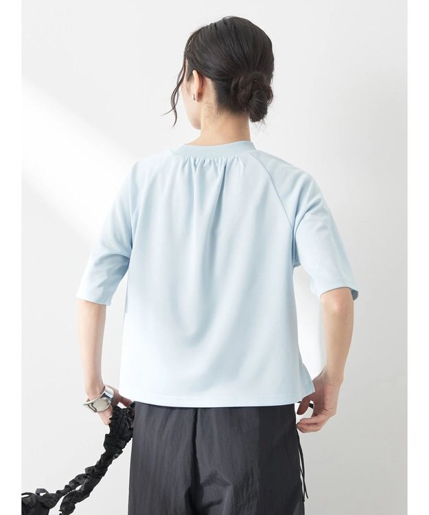 earth music&ecology スポーティー刺繍ロゴＴ Light Blue