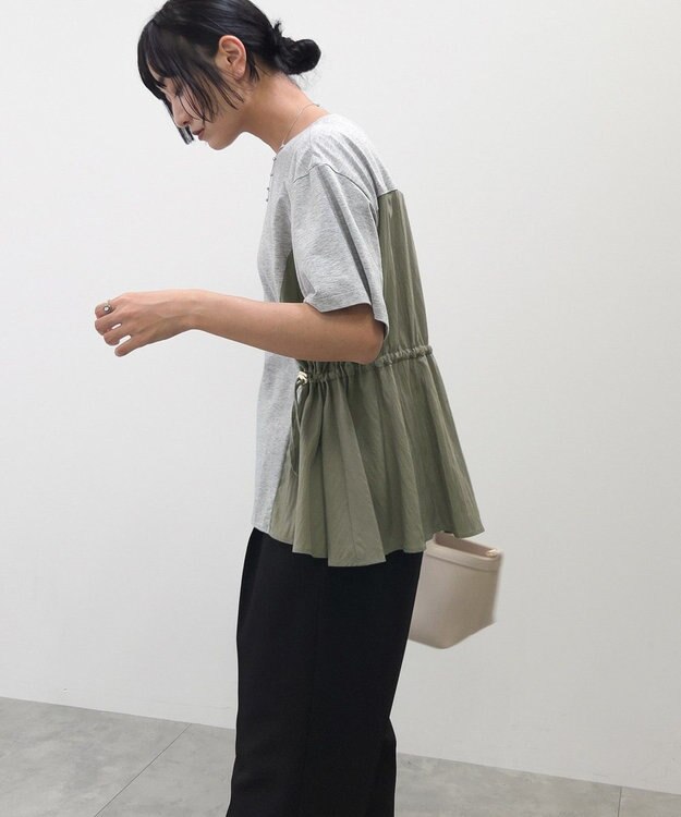 Green Parks 異素材ドッキングプルオーバー Gray Mixture