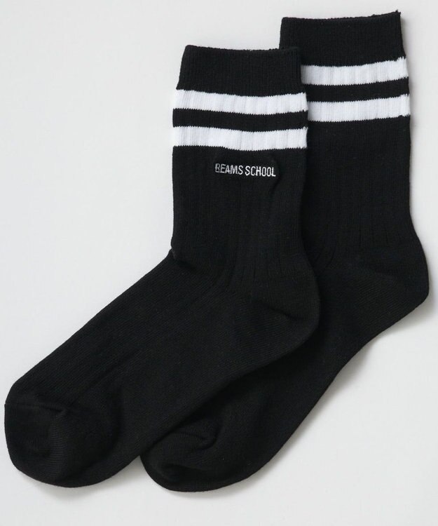 BEAMS SCHOOL 18cm丈スクールソックス ブラック