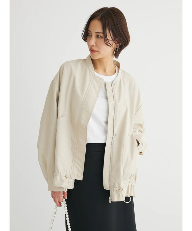 Green Parks 撥水加工　裾ドロストブルゾン Light Beige