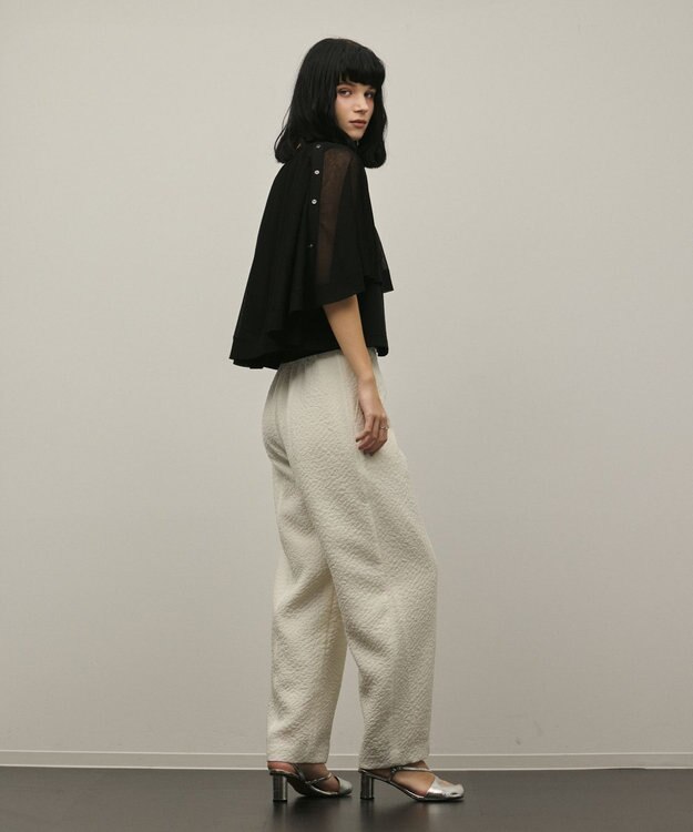 GRACE CONTINENTAL シアーケープニットカーディガン ブラック